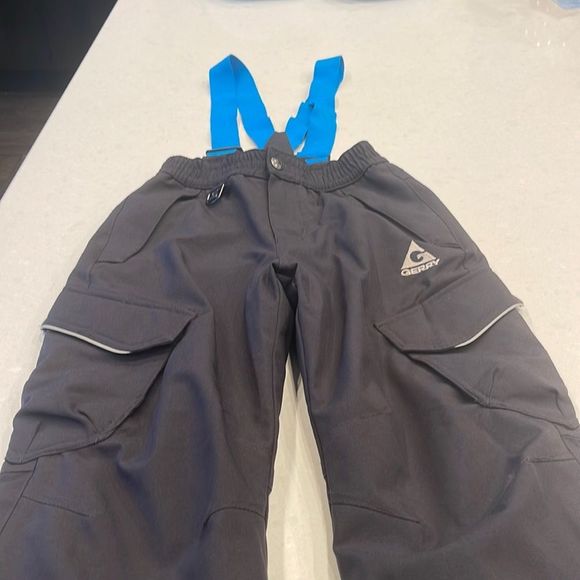 Gerry Weber Kids Gray Snow Pants with Blue Straps - Picture 1 of 7